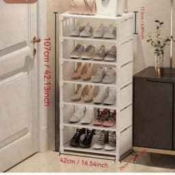 Simple Multi-Tier Shoe Rack for Home Entryways; Modern Freestanding Shoe Cabinet; Dust-Proof Foyer Storage Unit; Floor-Standing Bedroom Rack; Indoor Shoe Storage Solution; High-Capacity, Space-Saving Design.