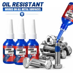 LOOLIFL Medium Strength Blue Thread Locker 10ml Anti Vibration Screw Locking Adhesive Anti Rust Sealant for 1/4"-3/4" Metal Bolt Nut Bike Machinery Thread Repair Glue