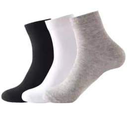 5 Pairs Men's Basic Crew Socks - Cloud-Touch Cotton Material with All-Day Breathability, White Daily Essential