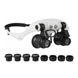 LED Magnifier 10X 15X 20X 25X Double Eye Jewelery Watch Repair Tools LED Lanp Loupes Watchmaker Strap Microscope Glasses
