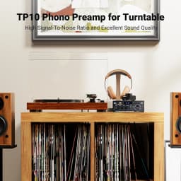 NEOHIPO TP10 Turntable Preamp, Premium Aluminum Body with Anti-Skid Base & Comfort Knob, RCA/3.5mm Output