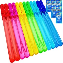 JOYFY 14.6'' Big Bubble Wands Bubble Wand Bulk with Refill Solution for Kids Summer Toy Party Favor Outdoors Activity