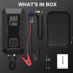 5-IN-1 Car Jump Starter with Air Compressor Peak 1500A Auto Battery Booster 150PSI Air Pump Portable Power Bank Tire Inflator