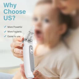 Electric Baby Nasal Aspirator 3 Suction Modes Rechargeable Music Lights Food Grade Silicone BPA-Free Anti-Backflow Nose Cleaner