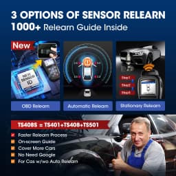 Autel MaxiTPMS TS408S Tire Pressure Sensor Program TPMS Relearn Diagnostic Tool Activate Relearn 99% Sensors