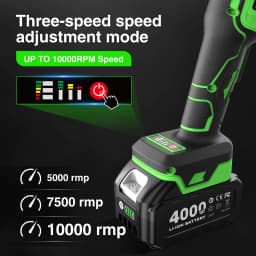 TaskStar 21V Cordless Angle Grinder 115mm 10000RPM 4.0Ah Battery Brushless Electric Polishing Cutting For Makita 18V Battery Pin