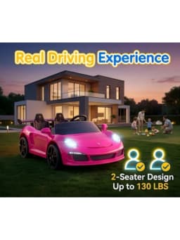 24V RUF CTR3 Licensed Ride on Car, 2 Seater Electric Car with 4x90W Motors, 4WD Suspension, RC, Music, Power Wheel Kids Gift