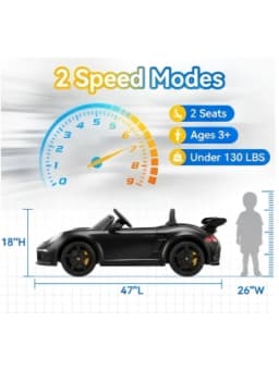 24V RUF CTR3 Licensed Ride on Car, 2 Seater Electric Car with 4x90W Motors, 4WD Suspension, RC, Music, Power Wheel Kids Gift