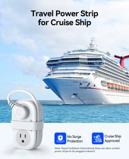 ORICO Cable-Wrap Portable Travel Power Strip 15W Fast Charging Station with 4 AC Outlets 2 USB 1 Type-C US Plug Adapter Home