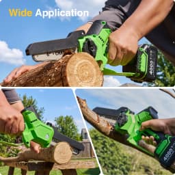 TaskStar Cordless Electric Saw 6&8 Inch Brushless Handheld Wood Saw with 2*4.0Ah Battery Manual Oiling Garden Branch Pruning Chainsaw For Makita 18V Battery Pin