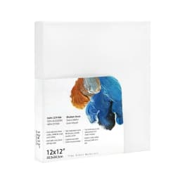 Artist 3D Stretched Canvas, 100% Cotton Acid Free White Canvas, 12"X12", 1 Piece, Deluxe Canvas, Ideal for Art Students, Educators, Artists and Professionals.