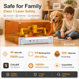 Carverall K15PRO 12W Blue Laser Engraver Cutter, Open-Frame & Enclosed Machine with MD2 Air Purifier Kit, A4 297x210mm, 15000mm/min, 0.01mm Precision, Free Software, DIY Gifts Home Studio Small Business, Wood Acrylic Leather Craft
