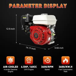 6.5HP Gas Engine 200cc 4-Stroke OHV Air Cooling 3600rpm Gasoline Engine For Honda GX160