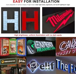 200PCS UL Listed RGB LED Module Kit, 110FT 5050 SMD LED Module Lights IP65 for Signs Storefront Window Advertising Décor