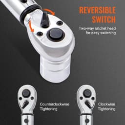 SucceBuy Torque Wrench Set Drive Click Torque Wrench Dual-Direction Adjustable Mechanical Dual Range Scales Torque Wrench Kit