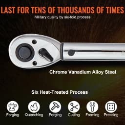 SucceBuy Torque Wrench Set Drive Click Torque Wrench Dual-Direction Adjustable Mechanical Dual Range Scales Torque Wrench Kit