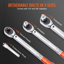 SucceBuy Torque Wrench Set Drive Click Torque Wrench Dual-Direction Adjustable Mechanical Dual Range Scales Torque Wrench Kit