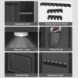 30-40 Large Gun Safe for Rifles and Pistols, Unassembled Digital Gun Safe, Rifle Safe with LCD Keypad and Adjustable Shlef