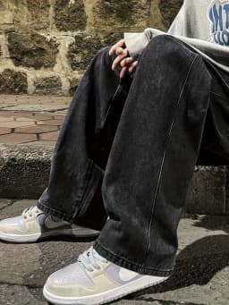 Men's Regular Fit Multi-Pocket Jeans Street Style Cotton Blend Denim Black Gray Non-Stretch All-Season Wear Classic Desi