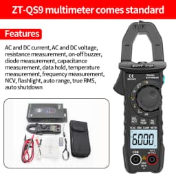 ZOYI Digital Clamp Meter 600A Current True RMS Smart Plier Ammeter Auto Rang 6000 Multimeter DC AC Voltage Hz Ohm NCV Tester