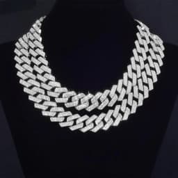 Iced Out CZ Stone Men jewelry Hip Hop Micro Pave Cuban Link Chain High Quality Heavy Chunky Necklace 3 Rows Cubic Zirconia