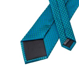 Blue Green Plaid Men Tie Handkerchief Cufflinks Set Jacquard Necktie for Man Male Wedding Business Ties Formal Dad Husband Gift