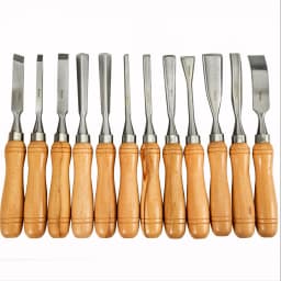 SucceBuy 12-Piece Wood Lathe Chisel Set, 3.75" Blade, Woodworking & Carving Tools with Wooden Case for Furniture & Root Crafting