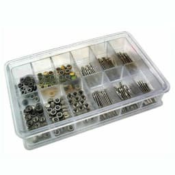 170Pcs Watch Stem Extender Watch Crowns Stainless Steel Different Sizes Mixed Box Assortment Set Watch Repair Watchmakers Tools