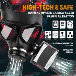 87 Full Face Gas Mask Chemical Prevention Pollution Prevention Mask Gasmasker with 40mm Filter Activated Carbon Filter