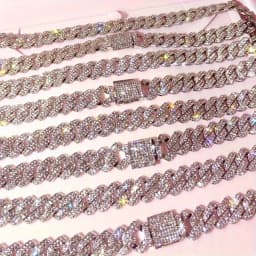 1pcs Silvery 14Mm Square Cuban Link Chain Necklace for Men - Shining Hip Hop Cuban Chain Collarbone Necklace Set