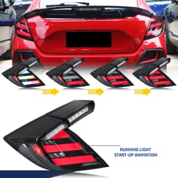 LED RGB Tail Lights for Honda Civic Hatchback Type-R 2016-2020 Colorful Sequential Turn Signal Rear Lamps Assembly