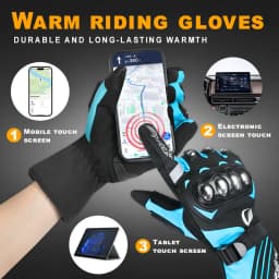 Waterproof Warm Winter Motorcycle Riding Gloves for Men And Women Touchscreen Compatible All-Season Padded Bicycle Cycling Gloves