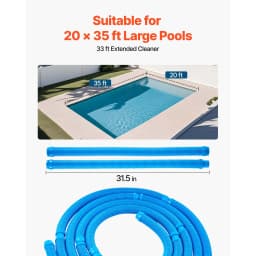 SucceBuy Suction Pool Cleaner Automatic Pool Vacuum Cleaner with 12 Hoses for In-ground Pool and Above-ground Pool Up to 20x35ft