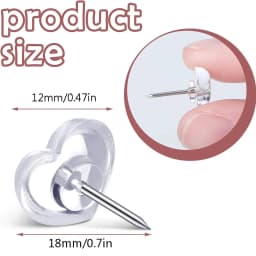 50/100PCS Transparent Love Heart Push Pins Thumbtacks Peach Heart L-beam Nails Painting Push Pins Wood Paneling Wall Push Pins