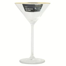 7 fl oz Martini Glass with Gold Rim