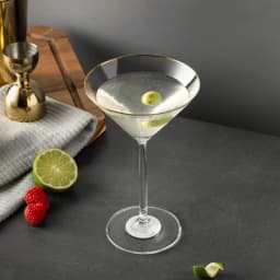 7 fl oz Martini Glass with Gold Rim
