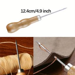 Leather Craft Sewing Kit Waxed Thread Hand Quilting Needles Sewing Awl,for Beginner , Stitching, Sewing