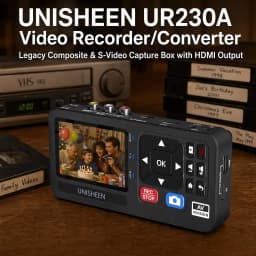 UNISHEEN VHS Tape to Digital Converter 1080p High Quality DVD Camcorder Recorder Cassette MP3 Converter