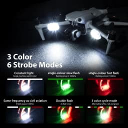 STARTRC 2 PACK Drone Strobe Light Anti Collision Night Flight, 3 Colors 5 Strobe Modes Drone Light for DJI Mini 5 Pro/4 Pro/3 Neo 2 Flip Air 3S Mini 4K Accessories