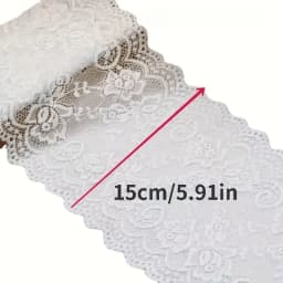 Length 1 Yard Luxury Thickened Soft Elastic 15CM Wide Lace Trim - Perfect for Craftsmanship and Sewing - Ideal for Underwear, Skirts and Dresses - High Quality Fabric with Delicate Lace Ribbon Design