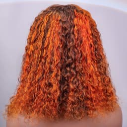 13x4 Lace Front Human Hair Wig Water Wave Short Bob Curly Wigs 4/350 Highlight Ombre Ginger Orange 200 Density for Black Women