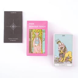 Pink Border Tarot Card Deck with Guidebook 78Pcs English Version Family Gathering Divination Deck Board Game Cards 10.3*6cm