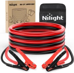 Nilight Jumper Cables for Car Battery 6 Gauge 16 FT Booster Cable Heavy Duty 450 A CCA with Carrying Bag Jump Start Emergency Kit Pickup Vans SUV Sedan Motorcycle