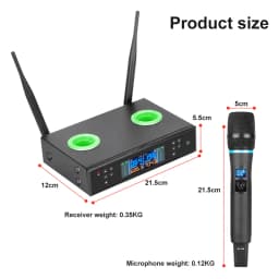 NXG S600 Professional Wireless Charging Wireless Microphone Receiver Set,Integrated Charging & Storage Base, High Fidelity Clear Vocal Sound, UHF Long Range Transmission, For Karaoke Singing, Speeches & Live Events