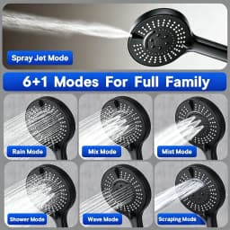 Stainless Steel 8 Inch Overhead Showerhead 7 Modes With Extension Arm Multi-function Hand Shower Wall Mounted Showerhead Set
