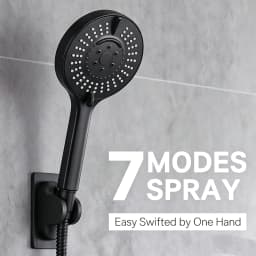 Stainless Steel 8 Inch Overhead Showerhead 7 Modes With Extension Arm Multi-function Hand Shower Wall Mounted Showerhead Set