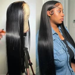30 40 46 Inches 7x6 360 Full Lace Front Wig Bone Straight Human Hair Brazilian Pre Plucked 13x6 HD Transparent Lace Frontal Wigs For Black Women