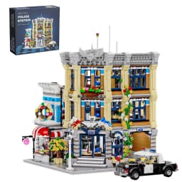 Town Police Station with 6 Figures Modular Buildings Blocks City Center Street View Apartment Store Architecture Brick Model Kit Boys Toy Adults Kid Gift 3111PCS
