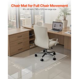 VEVOR Chair Mat Plastic Floor Protector Rug with Studded Non-Slip & Easy to Clean Smooth Glide Under Desk Rug for Home Office