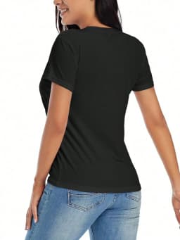 New Arrival: T-Shirt Featuring Sunflower And Butterfly Patterns, Perfect For Women'S Casual Wear, Vacations, Short Sleeves, Round Neck, Suitable For Spring And Summer, Machine Washable